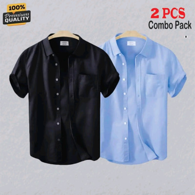 Men's Half Sleeve solid Shirt combo.
