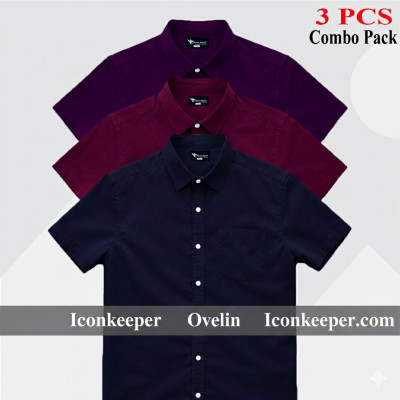 Men,s Solid half sleeve shirt combo