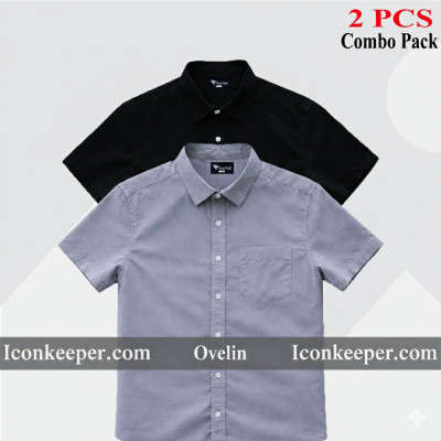 Men's Half Sleeve solid Shirt combo.