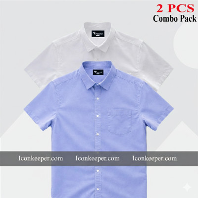 Men's Half Sleeve solid Shirt combo.