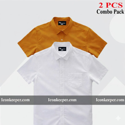 Men's Half Sleeve solid Shirt combo.